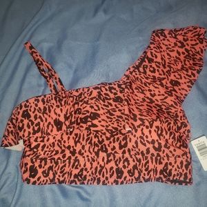 NWT TORRID CORAL/LEOPARD 3X BIKINI TOP